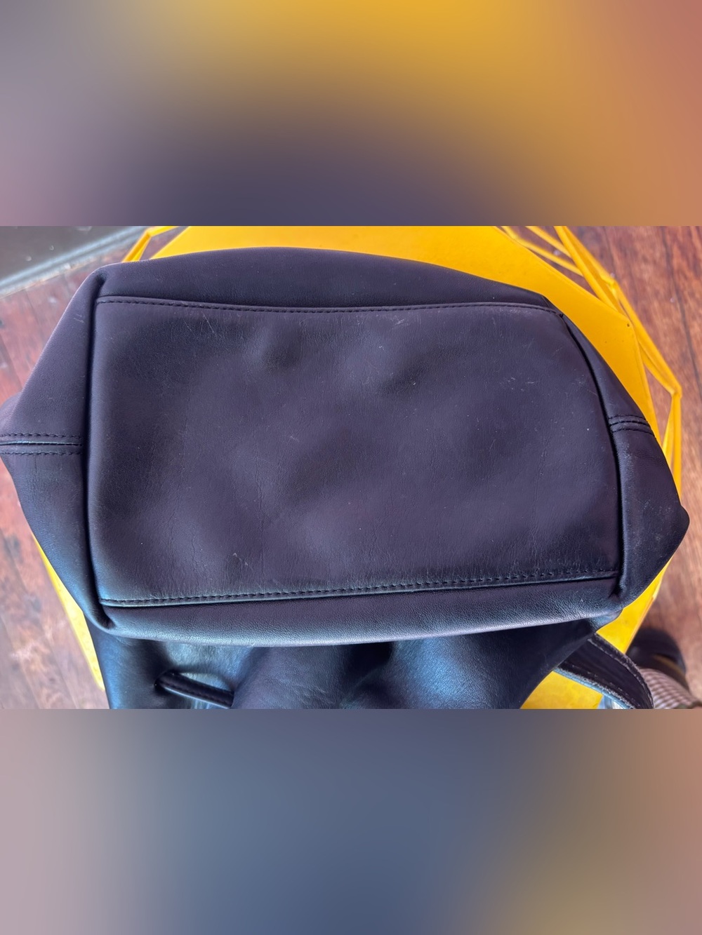 Vintage Coach Purse 9165 Legacy Black Leather Drawstring Bucket - Picture 9 of 13